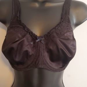 Warner's minimizer firm support black lace underwire bra 36 DD